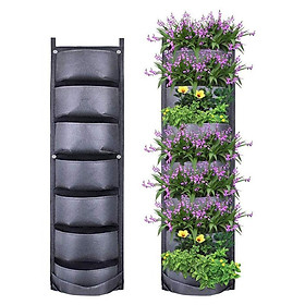 Túi trồng bức tranh tường Túi thực vật Túi trồng cho đồn điền treo đen 7 túi