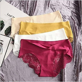 Combo 5 Quần Lót Nữ Su Thông Hơi Phối Ren V3 - Freesize 42-55kg - Nhiều Màu Ngẫu Nhiên - Tặng kèm set 10 dây cột tóc thời trang