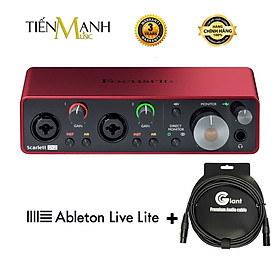 Mua  Tặng Cable  Focusrite Scarlett 2i2 Gen 3 Sound Card Âm Thanh - Focus USB Audio Interface SoundCard 3rd - Gen3 Hàng Chính Hãng