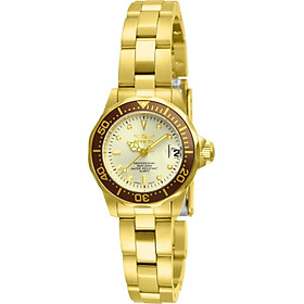 Invicta Women's 12527 Pro-Diver 18k Gold Ion-Plated Stainless Steel and Champagne Dial Bracelet Watch
