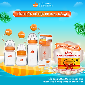 Bình sữa cổ hẹp PP Wesser 60ml/140ml/250ml