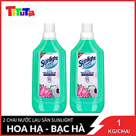 Combo 2 Chai Nước lau sàn Sunlight Hương Hoa Hạ Và Bạc Hà Chai 1 Kg x2