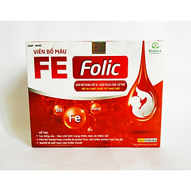 VIÊN BỔ MÁU FE FOLIC – BỔ SUNG SẮT III – ACID FOLIC – KHÔNG NÓNG, KHÔNG TÁO BÓN – BỔ SUNG SẮT CHO NGƯỜI THIẾU MÁU – ĐAU ĐẦU – HOA MẮT CHÓNG MẶT – PHỤ NỮ CÓ THAI VÀ CHO CON BÚ – HỘP 100 VIÊN