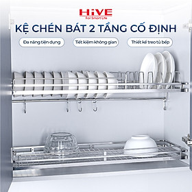 Giá chén bát cố định 2 tầng HiVE Inox 304