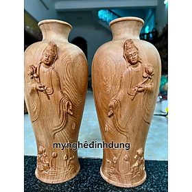 Mua Cặp lục bình phong thủy cầu tài lộc bằng gỗ ngọc Am thơm nức cao 30cm