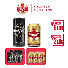 Combo 12 lon 330ml Bia Đại Việt Black, Lager, Bia đen sản xuất theo luật