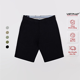 Quần Short Kaki Nam VIỆT PHÁP Form Basic Chất liệu Cotton mềm mịn hút mồ hôi tốt 13302