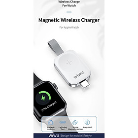 Sạc  đồng hồ không dây Wiwu Wireless Charger M16 Pro cho đồng hồ thông minh tương thích với series 8/ Ultra/7/6/5/4/3/2/1 (38mm, 40mm, 41mm, 44mm, 45mm) - Hàng chính hãng