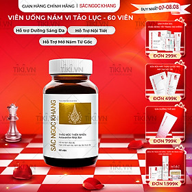 Viên uống Sắc Ngọc Khang Vi tảo lục (60 viên) giúp trẻ hóa làn da xua tan vết nám, hỗ trợ cân bằng nội tiết tố, bổ huyết, điều kinh, hỗ trợ giảm các triệu chứng tiền mãn kinh