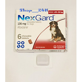 Viên nhai Nexgard trị ve rận, bọ chét cho chó - 25-50kg
