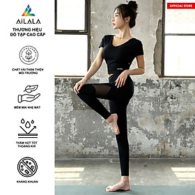 Bộ quần áo thể thao nữ AiLALA LUX05, Đồ tập Yoga Gym Pilates, chất vải Hi
