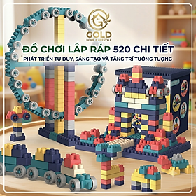 Bộ đồ chơi xếp hình 520 chi tiết cho bé lắp ráp - Trò chơi phát triển tư duy, sáng tạo, trí tưởng tượng
