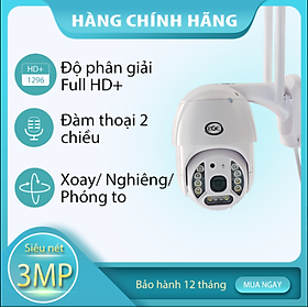Camera IP Wifi Ngoài Trời EGE N302 FullHD+ 1296P 3MP 12 LED Trợ Sáng Đàm Thoại 2 Chiều - Hỗ Trợ Xoay 360 Độ - Hàng Chính Hãng