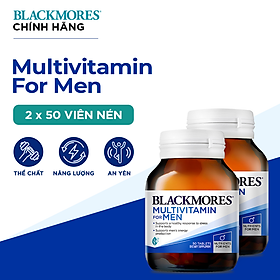 Combo 2 Lọ Vitamin Tổng Hợp Hỗ Trợ Sức Khỏe Nam Giới Blackmores Multivitamin For Men 50 Viên/Lọ