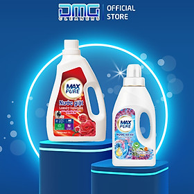 Nước Giặt Maxpure Hương Hoa Hồng Bulgaria 3L + Chai Nước Xả Vải Maxpure Hương Thư Thái