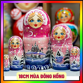 (RẤT ĐẸP VÀ ĐỘC ĐÁO) BỘ BÚP BÊ NGA MATRYOSHKA 5 LỚP 18CM QUÀ LƯU NIỆM 