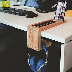 Mua Kệ treo tai nghe kết hợp ngăn chứa đồ tiện dụng - Mộc VOIDIUNG - Gỗ cao su ghép kích thước 7x20x10cm