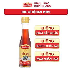 Nước mắm Phú Quốc Hồng Hạnh 40 độ đạm,  dung tích 150ml, chai thủy tinh mini, du lịch tiện lợi.