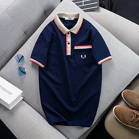 Áo thun polo nam có cổ bẻ phối sọc ngang cá sấu big size 3xl cao cấp CÓ TÚI trẻ trung ND03