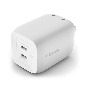 Adapter sạc nhanh 2 cổng Belkin 65W USB-C GaN (BoostCharge Pro) - GiaPhucStore | Hàng Chính Hãng