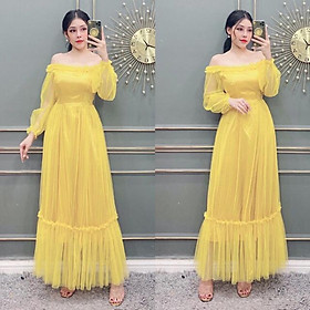Đầm maxi trễ vai lưới TRIPBLE T DRESS - size M/L -MS67V