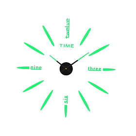 Luminous Wall Clock Stickers DIY Non Ticking  Clocks Home Room Accent