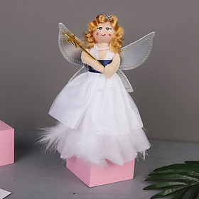 Christmas Tree Topper Angel for Christmas Party Home Decor DIY Xmas Craft Kid Gift Mini Star Christmas Tree Pure Angel Topper