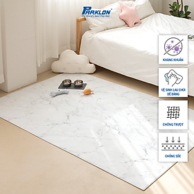Thảm Em Bé Cao Cấp Parklon Dustend Vân Đá Hoa Cương Trắng Chính Hãng Hàn Quốc (210x140x0.55)cm Chống Bụi Kháng Khuẩn Khử Mùi Chống Ồn Chống Trượt Chống Sốc (Dust Cushion Mat-White Marble)