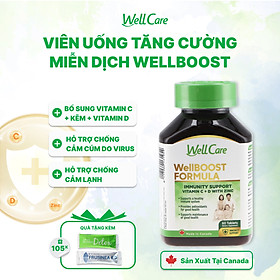 Viên uống tăng cường sức khỏe tổng thể WellCare WellBOOST Formula với công thức độc quyền giúp bổ sung vi chất cần thiết, tăng cường hệ thống miễn dịch (60 Viên/hũ)