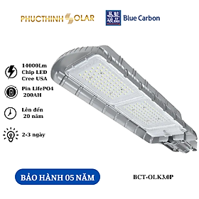 Đèn Đường Năng Lượng Mặt Trời 120W Blue Carbon BCT-OLK3.0P Sáng Tự Động Có Remote, Chống Nước IP66 - Phúc Thịnh Solar