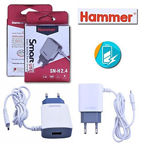 Mua Sạc liền dây Ham Chính Hãng  dòng điện 2.4A  CÓ THÊM 1 CỔNG USB  Hàng Chính Hãng