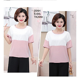 Tk98-ÁO TRUNG NIÊN PHỐI MÀU TAY NGẮN S-6XL