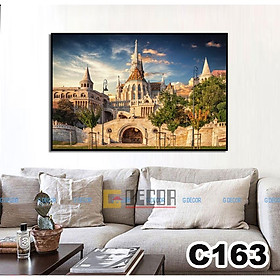 Tranh treo tường canvas 1 bức phong cách hiện đại Bắc Âu, tranh phong cảnh trang trí phòng khách, phòng ngủ, spa C156 - C-163