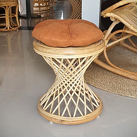 Mua Ghế đôn mây tự nhiên N1 ( nệm vải bố cao cấp)