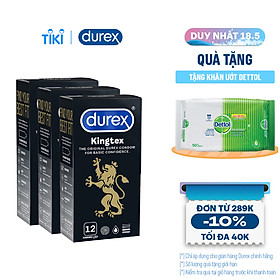 Bộ Bao Cao Su Durex Kingtex 3 Hộp 12 Bao