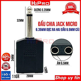 Mua Jack chia cổng micro 6.5mm (6ly) 1 đầu đực ra 2 đầu cái cao cấp  đầu chia giắc 6 ly đực ra cái (1 chiếc)