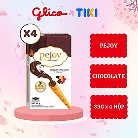 Bánh Que GLICO Pejoy Nhân Kem Chocolate 39g combo 4 hộp