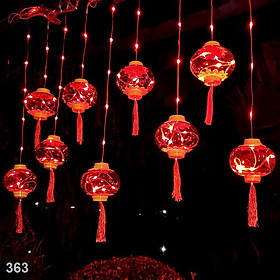 Mua Đèn dây LED lồng ĐỎ nháy trang trí mùa noel Giáng Sinh  Tết  Dây dài 3m 10 Bóng TO