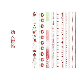 Set 10 cuộn băng dính washi tape trang trí sổ