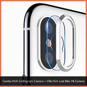 Mua COMBO KÍNH CƯỜNG LỰC CAMERA + VIỀN KIM LOẠI BẢO VỆ CAMERA DÀNH CHO IPHONE 6/6S/6+/6S+ 7/8 7/8+ X XR XSMAX
