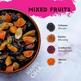 Mixed Fruits Trái Cây Sấy Không Đường Tinh Luyện Vị Ngọt Tự Nhiên 350g