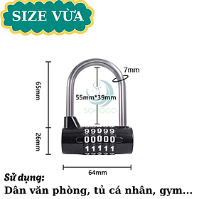 Mua  VIDEO - Ổ khóa số 5 số đổi mật mã  khóa hành lý  khóa cửa  tủ- CHỌN CỠ- Ổ khóa 5 số hình chữ U  khóa vali  khóa xe không cần dùng chìa- GIAO MÀU NGẪU NHIÊN