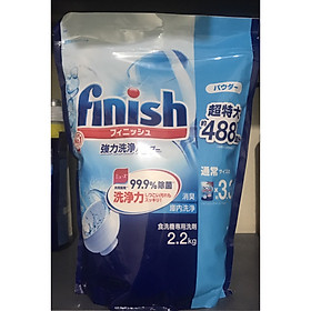 Bột rửa bát Finish túi 2,2kg dùng cho máy rửa chén bát