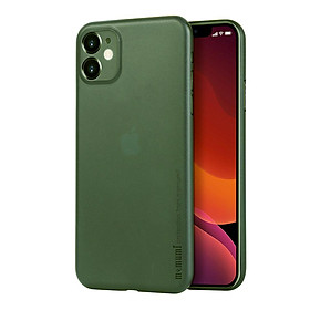 Middle Green - Ốp lưng nhám siêu mỏng cho iPhone 11 (6.1 inch) hiệu Memumi Độ mỏng 0.3mm, Có gờ bảo vệ camera - Hàng nhập khẩu