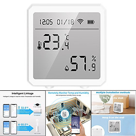 Indoor Thermometer WiFi Monitor Alerts Temp and Humidity Gauge Indicator for for Tuya