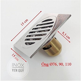 Mua GA THOÁT SÀN 15 X 15 CM ĐÁY LÕI ĐỒNG DÙNG CHO ỐNG 76  90 VÀ 110 MM CHỐNG MÙI HÔI VÀ CÔN TRÙNG