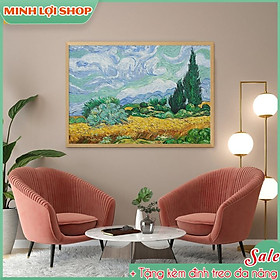 Mua  HCM   Tranh canvas tranh in nghệ thuật canvas phong cảnh tại Saint-Remy của Vincent van Gogh 40x60cm