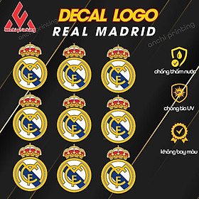 Combo 9 sticker logo decal CLB bóng đá REAL MADREDchất liệu chống nước 5 lớp cao cấp - ANCHI PRINTING