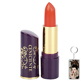 Hình ảnh Son thỏi mịn môi lâu phai Naris Ceniciente Lipstick Nhật Bản 3g (#105: Đỏ cam) + Móc khóa