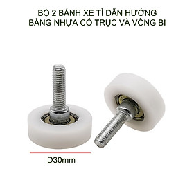 Mua Bộ 2 bánh xe con lăn tì dẫn hướng cho cửa trượt phi 30mm  có vòng bi và trục ren M6